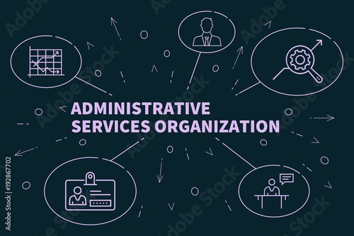 Business illustration showing the concept of administrative services organization photo