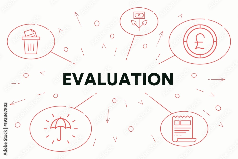 Business illustration showing the concept of evaluation Business illustration showing the concept of evaluation