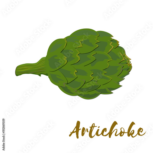 Artichoke. Flat design. Vector illustration.