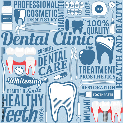 Dental clinic seamless pattern