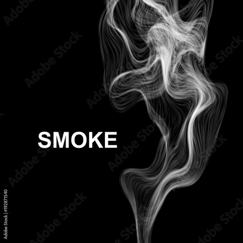 Smoke on black. Vector background.