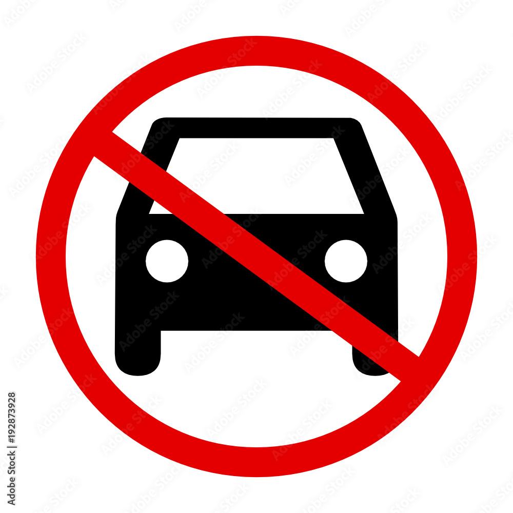 znak zakazu dla samochodów - obrazy, fototapety, plakaty 