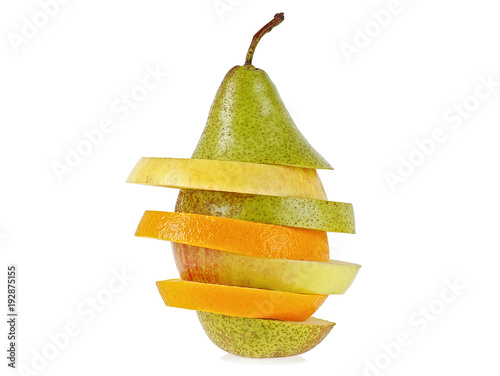 Mixed fruit on a white background