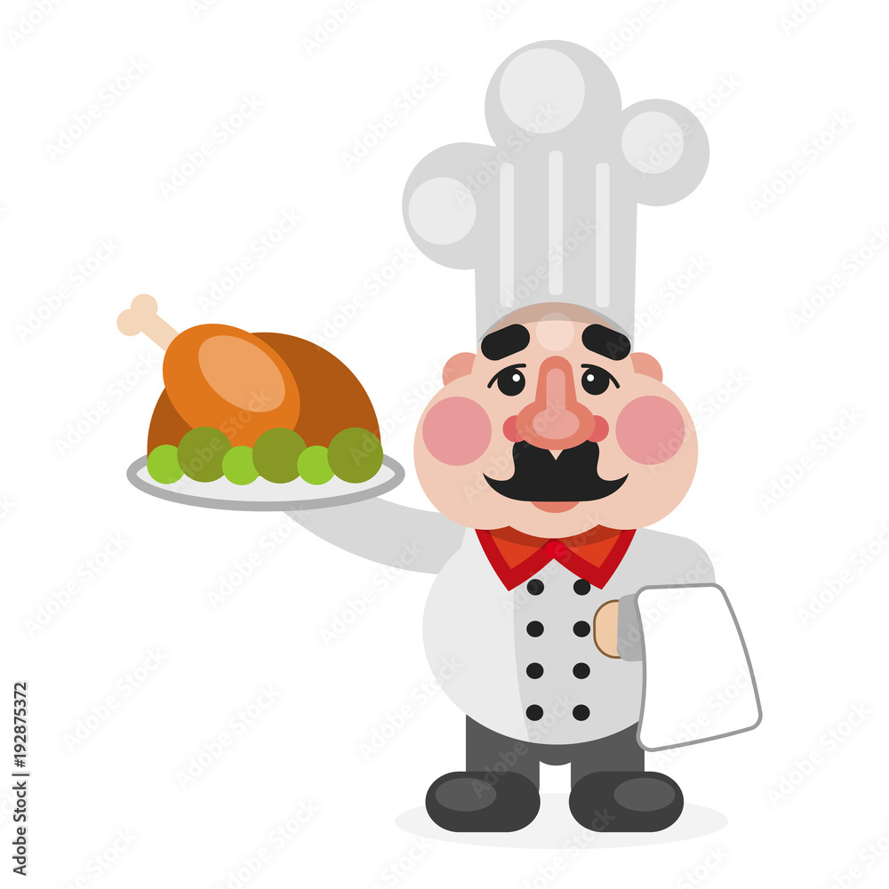 Multitasking african american flat chef cook. Multitasking african american flat chef cook.