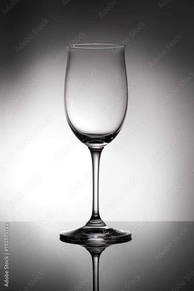 Weinglas für Riesling Weißwein im Gegenlicht Weinglas für Riesling Weißwein im Gegenlicht