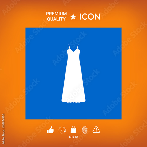 Long Dress, Evening dress, combination or nightie , the silhouette. Menu item in the web design