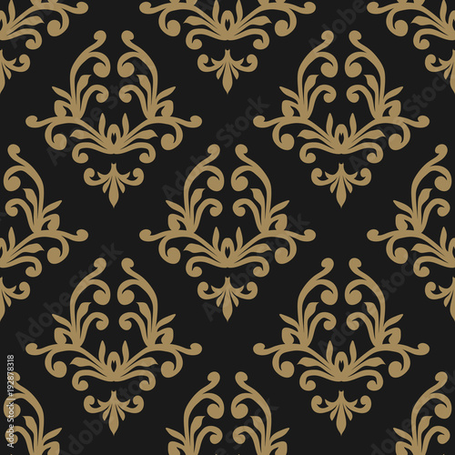Vector floral damask pattern. Rich ornament, old Damascus style. Royal victorian pattern for wallpapers, textile, wrapping, wedding invitation. Damask woman pattern.