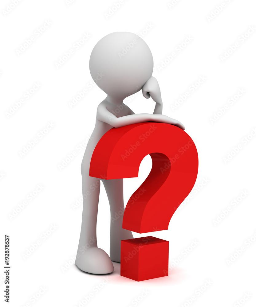 question mark and man 3d illustration question mark and man 3d illustration