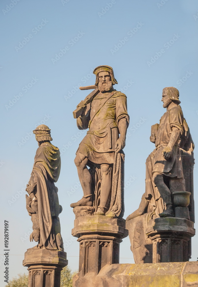 Allegorical sculptures of the Kranner fountain in Prague, which was delivered in 1850 to Emperor Franz I.