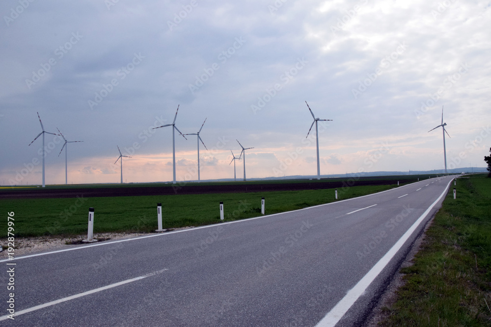 Windmills for electric power production. Austria.