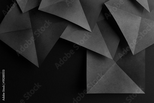 Geometric shapes of paper, abstract background.