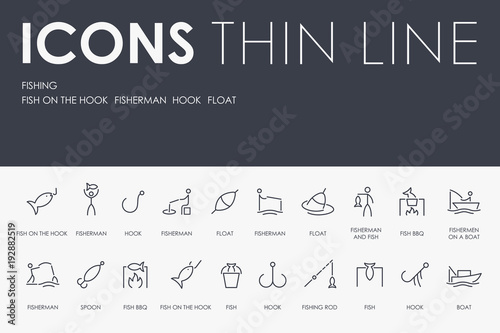 FISHING Thin Line Icons