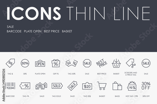 SALE Thin Line Icons