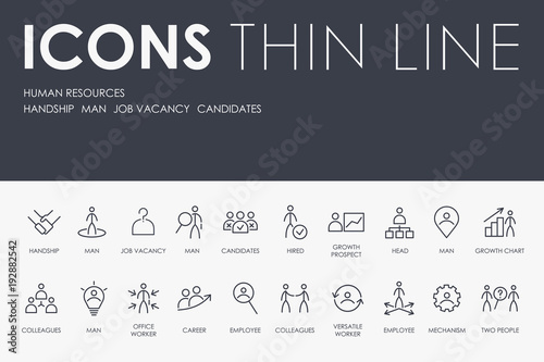 HUMAN RESOURCES Thin Line Icons