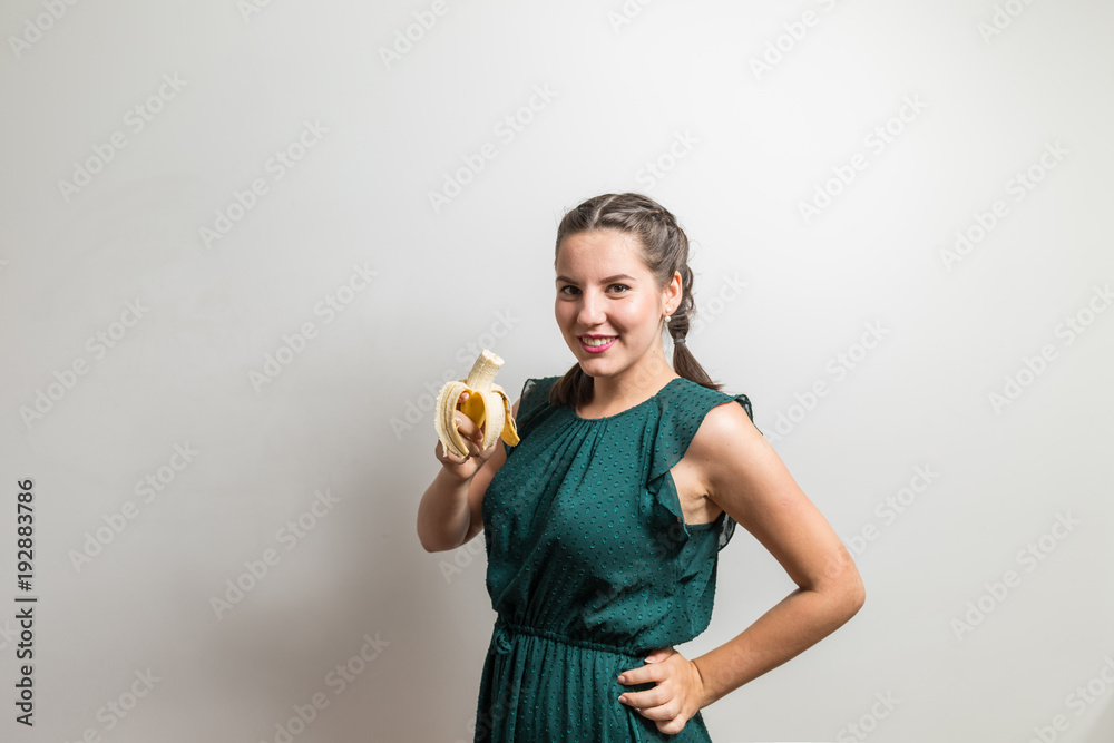 Attractive young girl with fat loss diet concept Attractive young girl with fat loss diet concept