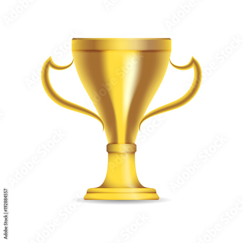 Gold trophy cup. Vector illustration.