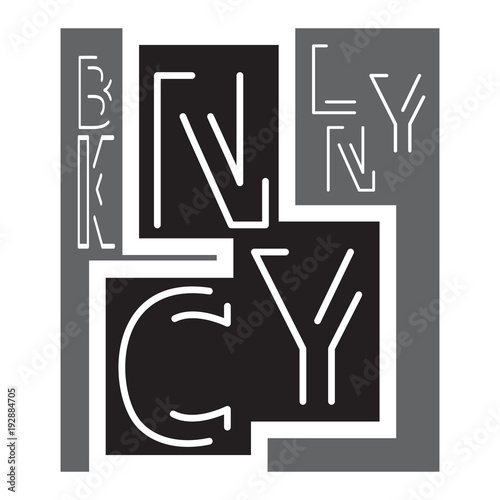 New York T-shirt Typography, Brooklyn, Graphics, Vector Illustration.