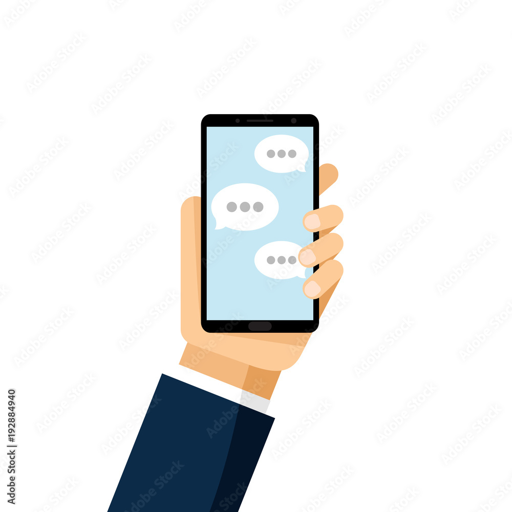 smartphone chat, conversation. vector illustration