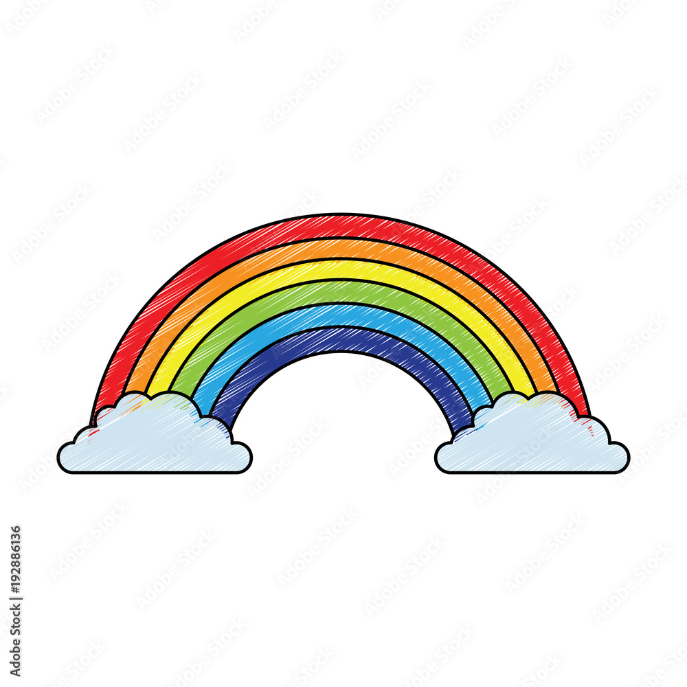 rainbow clouds magic fantasy sweet decoration vector illustration ...