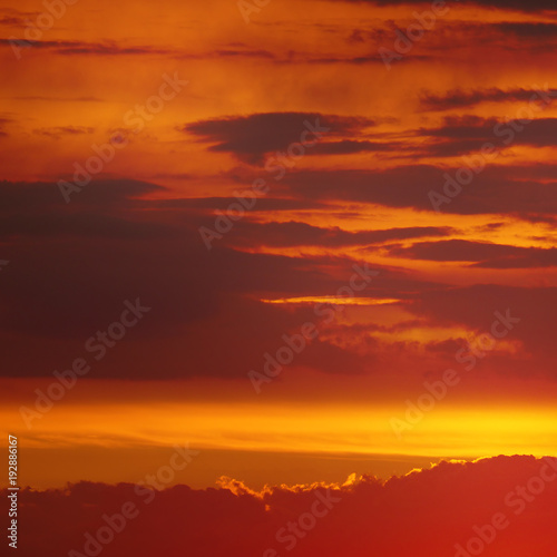 Epic sunset in sky. © Serghei V