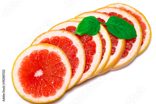 Grapefruit isolated  grapefruits. Healhy grapefruit with a leaves