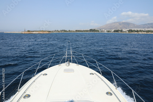 Summer day the end of the trip on the yacht coming back to Athens, Glyfada port, Greece. © vikakurylo81