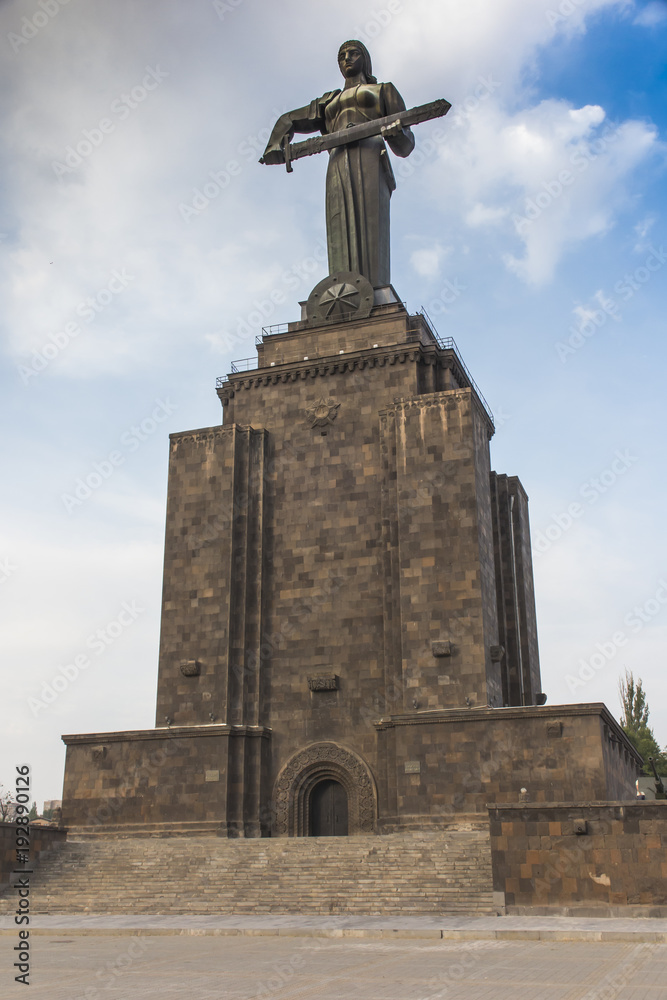 Yerevan, Armenia, 21 September 2017: Mother Armenia Statue or Mayr hayastan. Monument located in Victory Park, Yerevan