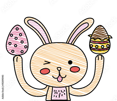 grated eggs easter decoration and rabbit animal