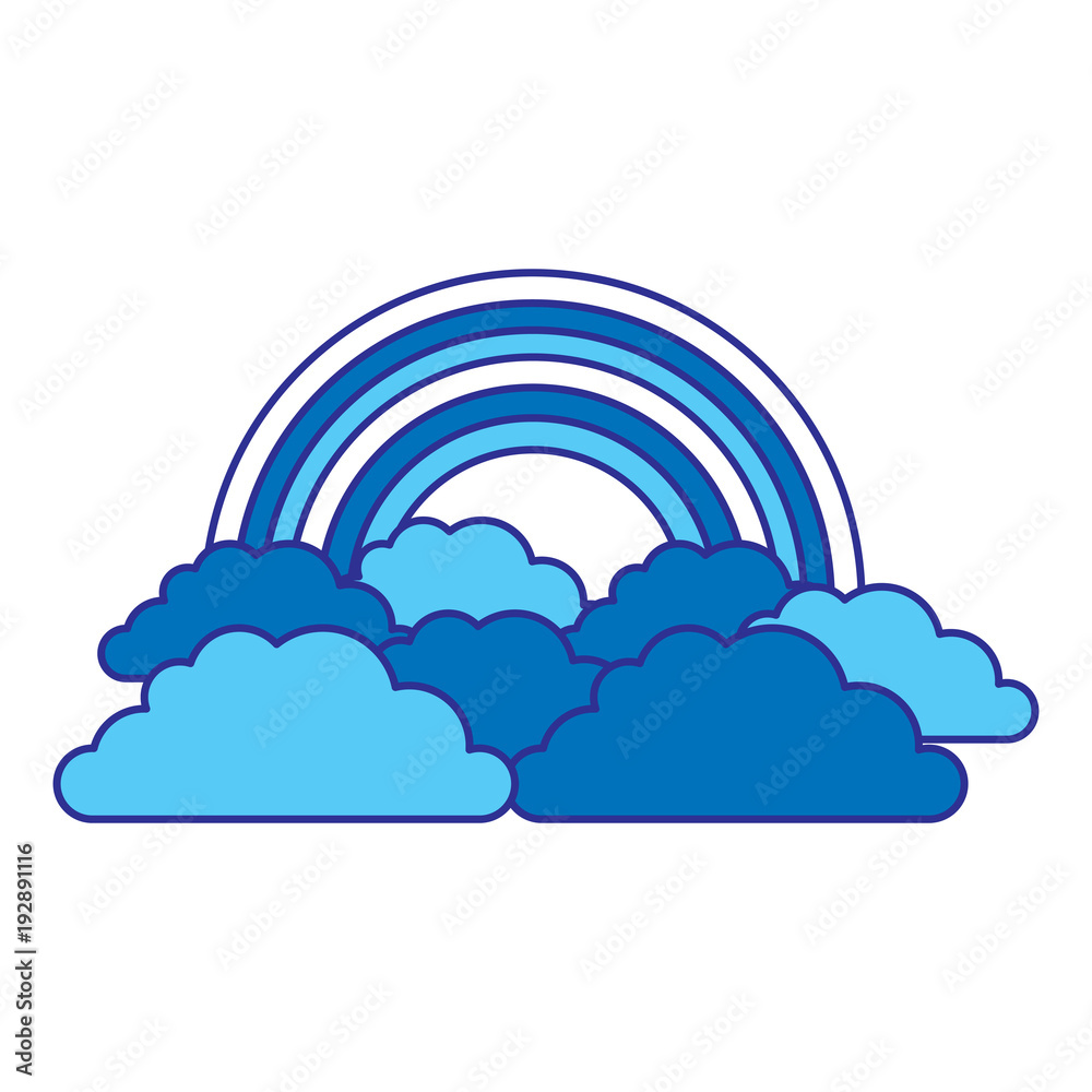 rainbow and cloud in the sky vector illustration blue design image rainbow and cloud in the sky vector illustration blue design image