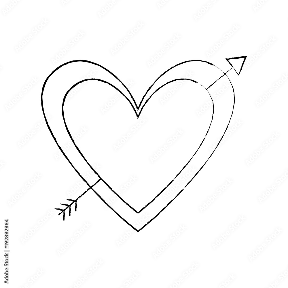 love heart pierced arrow valentine day romantic vector illustration sketch image love heart pierced arrow valentine day romantic vector illustration sketch image