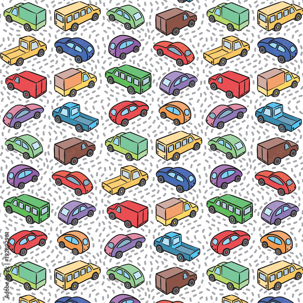 repetitive pattern with transport cars