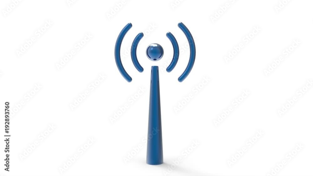 Wifi pillar sign rotate on white background. Internet concept. 3d illustration Wifi pillar sign rotate on white background. Internet concept. 3d illustration