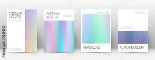 Flyer layout. Minimal admirable template for Brochure, Annual Report, Magazine, Poster, Corporate Presentation, Portfolio, Flyer. Artistic pastel hologram cover page.