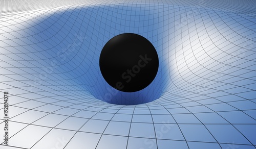 Tableau sur toile Singularity of blackhole and wormhole caused by gravity of massive black hole