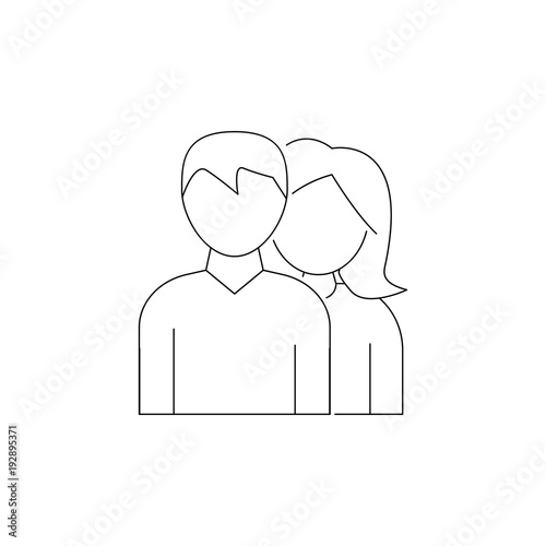 avatar of a man and a woman icon. Element of head hunting icon. Premium quality graphic design. Signs, outline symbols collection icon for websites, web design, mobile app