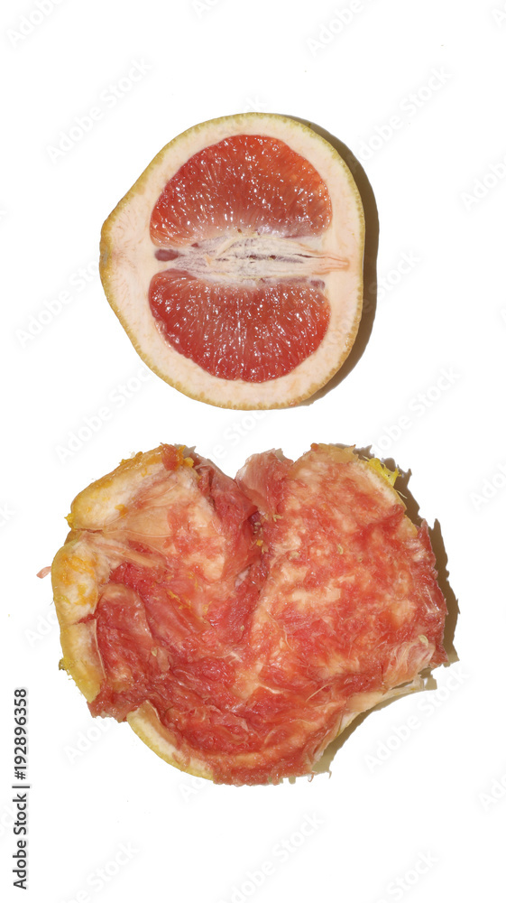 crushed fruit: grapefruit in bad condition crushed fruit: grapefruit in bad condition