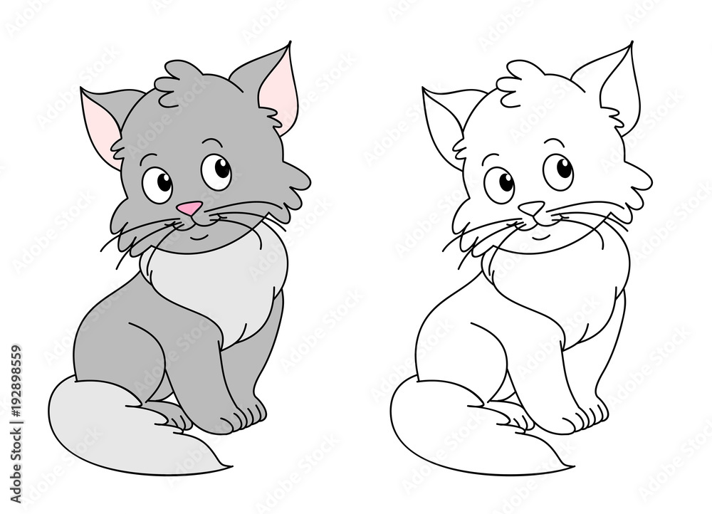 Funny cats coloring book vector