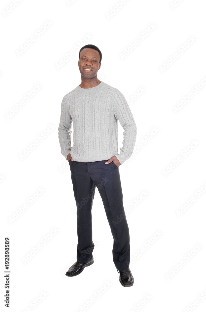 Fototapeta premium Handsome African man standing smiling