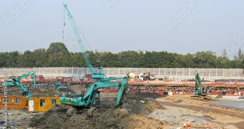 Wallpaper Mural Construction site in Hong Kong Torontodigital.ca