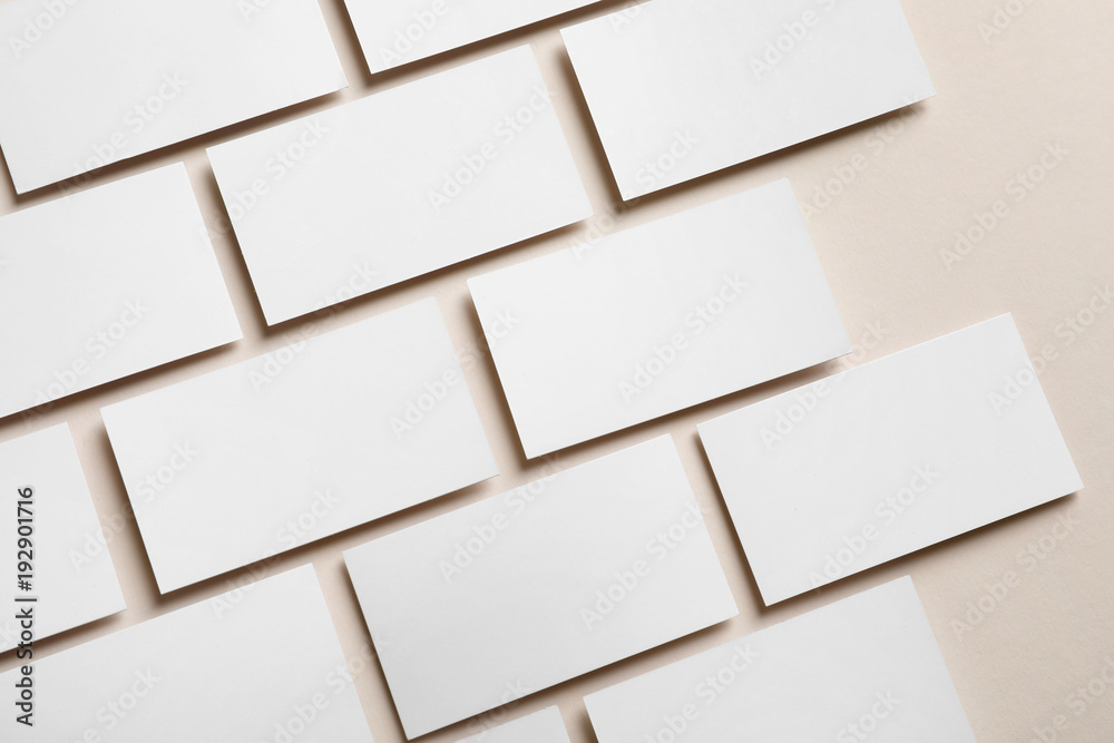 Blank business cards on light background Blank business cards on light background