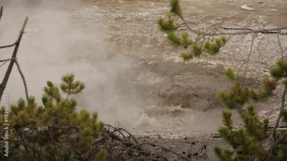 Close Up Bubbling Water in Geothermal Feature at Yellowstone National Park Close Up Bubbling Water in Geothermal Feature at Yellowstone National Park