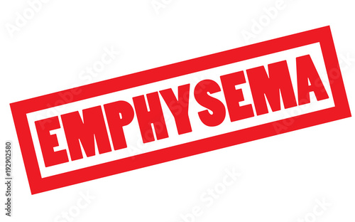 Emphysema stamp. Typographic label, stamp or logo