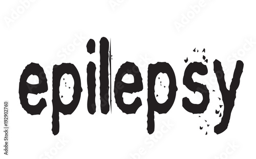 Epilepsy stamp. Typographic label, stamp or logo