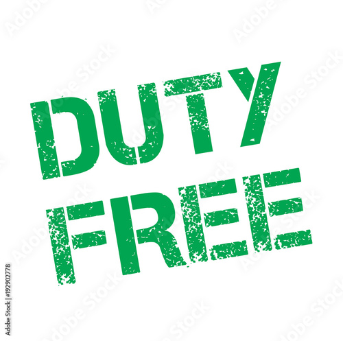 Duty Free stamp. Typographic label, stamp or logo