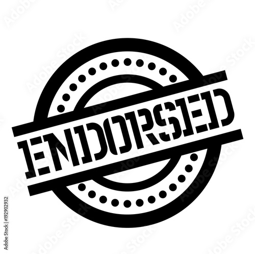 Endorsed stamp. Typographic label, stamp or logo