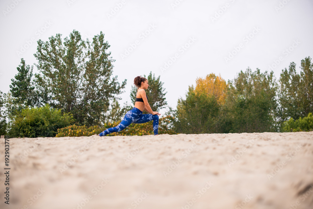 Woman enjoying stretching her legs outdoors