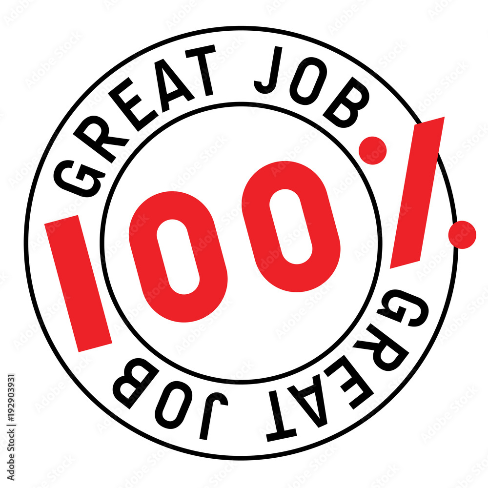 Great Job stamp. Typographic sign, stamp or logo