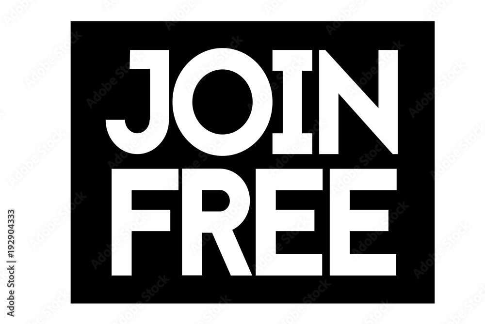 Join Free typographic stamp. Typographic sign, badge or logo. Join Free typographic stamp. Typographic sign, badge or logo.