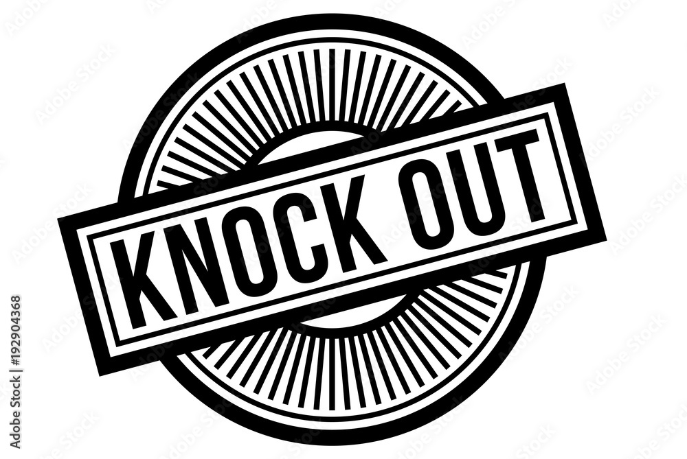 Knock Out typographic stamp. Typographic sign, badge or logo.