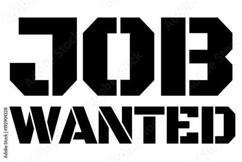 Job Wanted typographic stamp. Typographic sign, badge or logo.